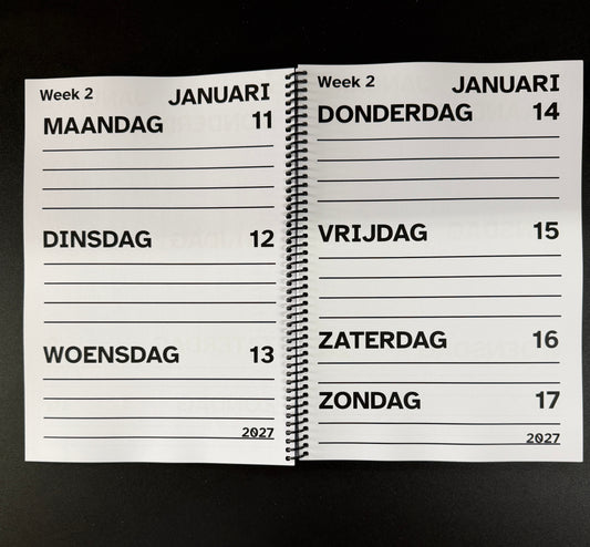 A4 Grootletter AGENDA 2027 - Week op 2 pagina's