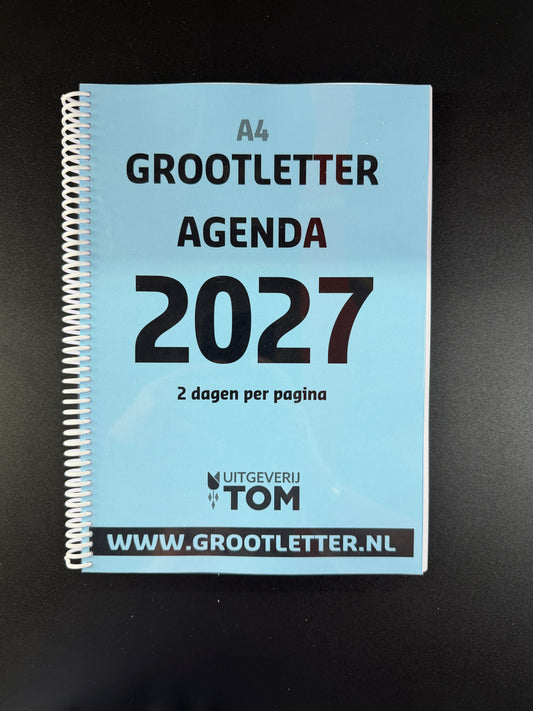 A4 Grootletter AGENDA 2027 / 2026 - 2 dagen per pagina