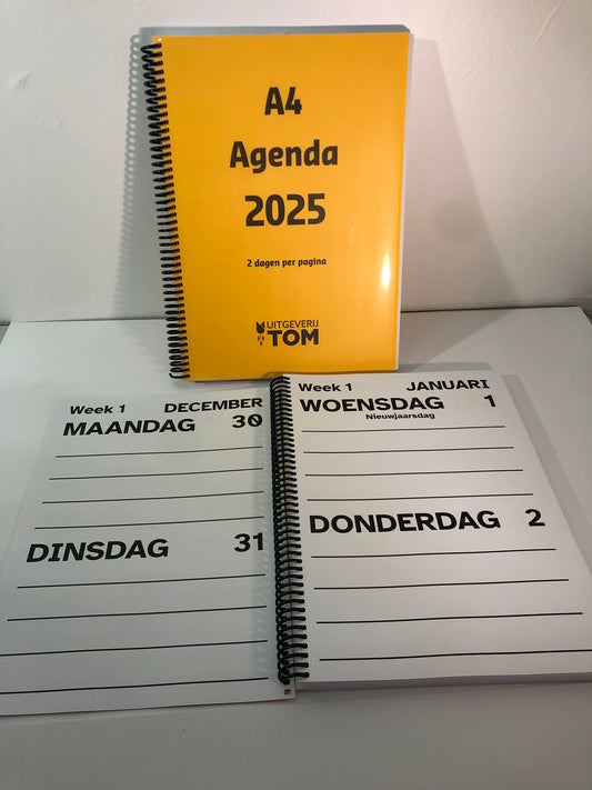 A4 Grootletter AGENDA 2026 - 2 dagen per pagina