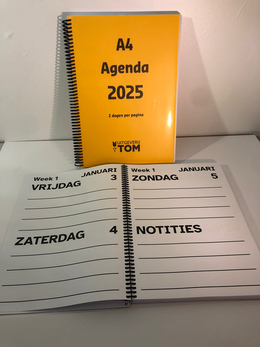 A4 Grootletter AGENDA 2026 - 2 dagen per pagina