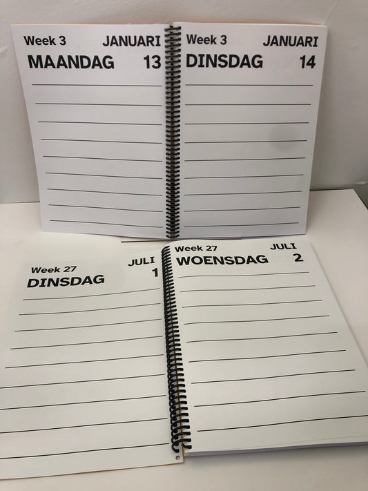 A4 Grootletter AGENDA 2026 - 1 dag per pagina