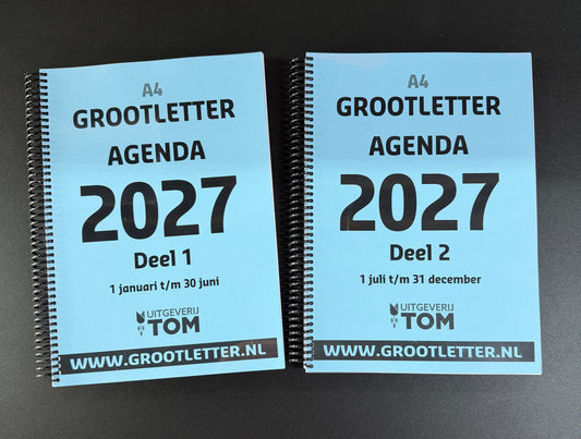 A4 Grootletter AGENDA 2026 / 2027 - 1 dag per pagina