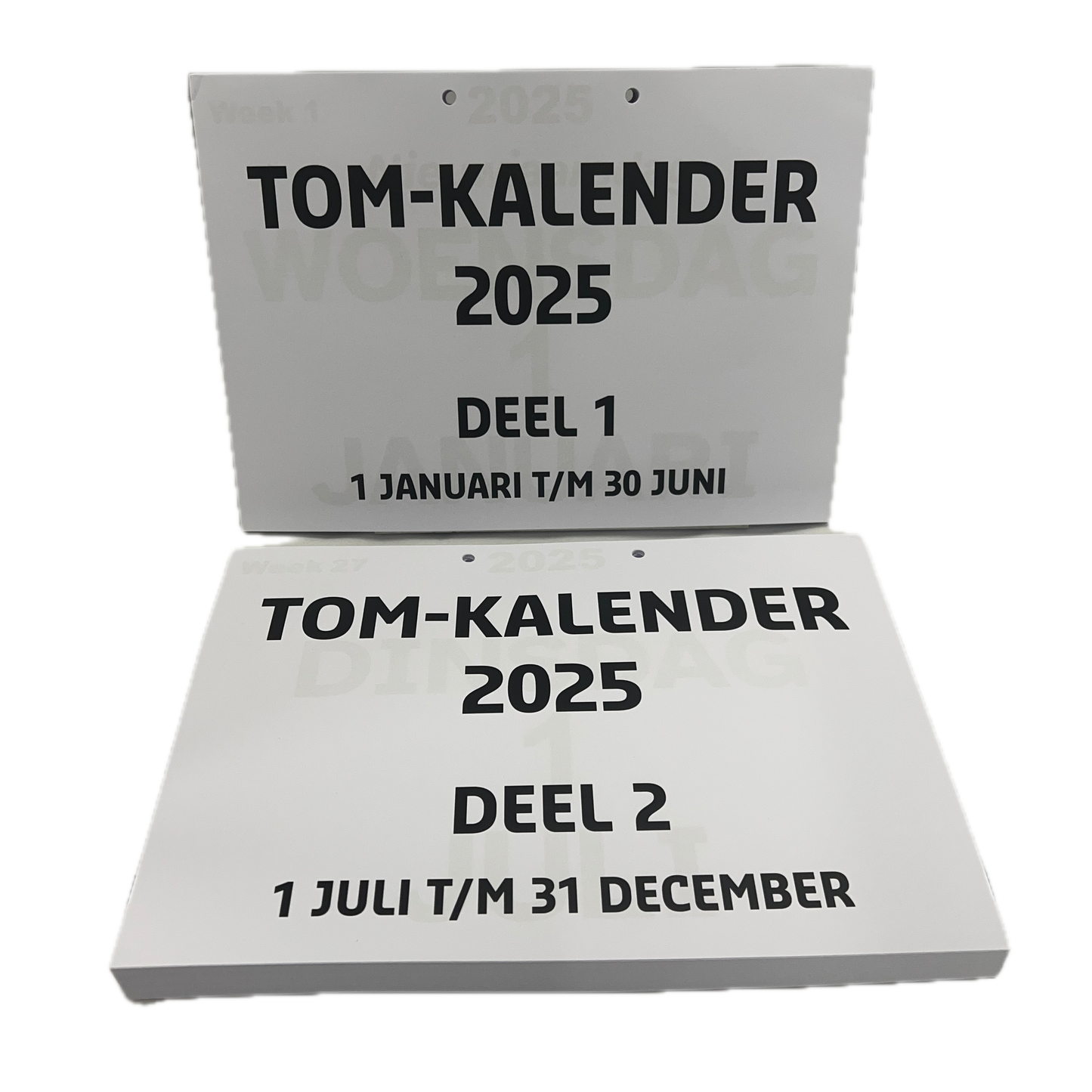 A4 TOM kalender met grote letters en cijfers