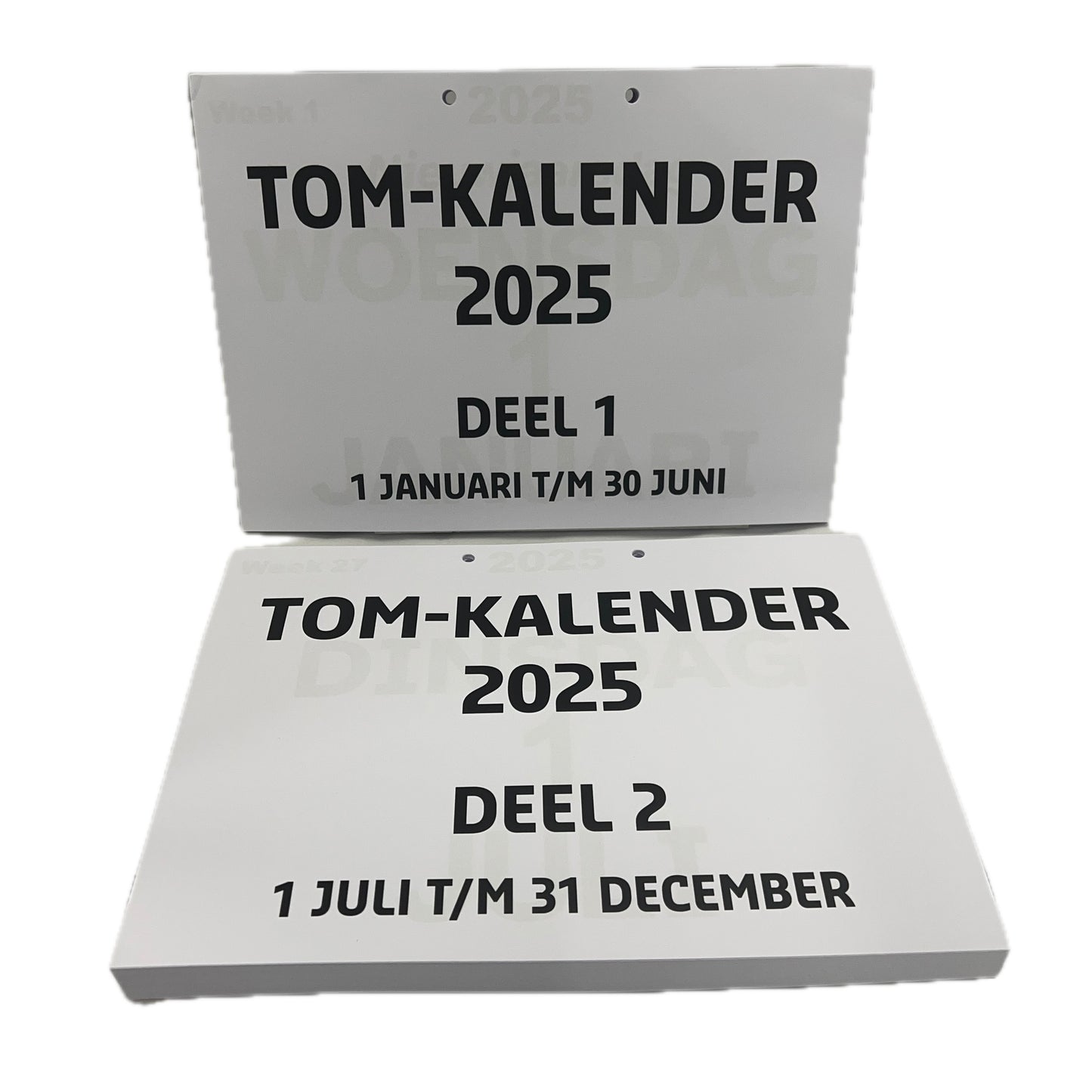 A4 TOM kalender met grote letters en cijfers