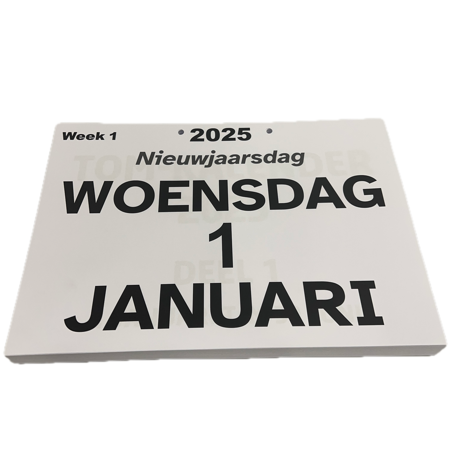 A4 TOM kalender met grote letters en cijfers