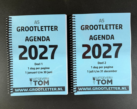 A5 Grootletter AGENDA 2027 - 1 dag per pagina