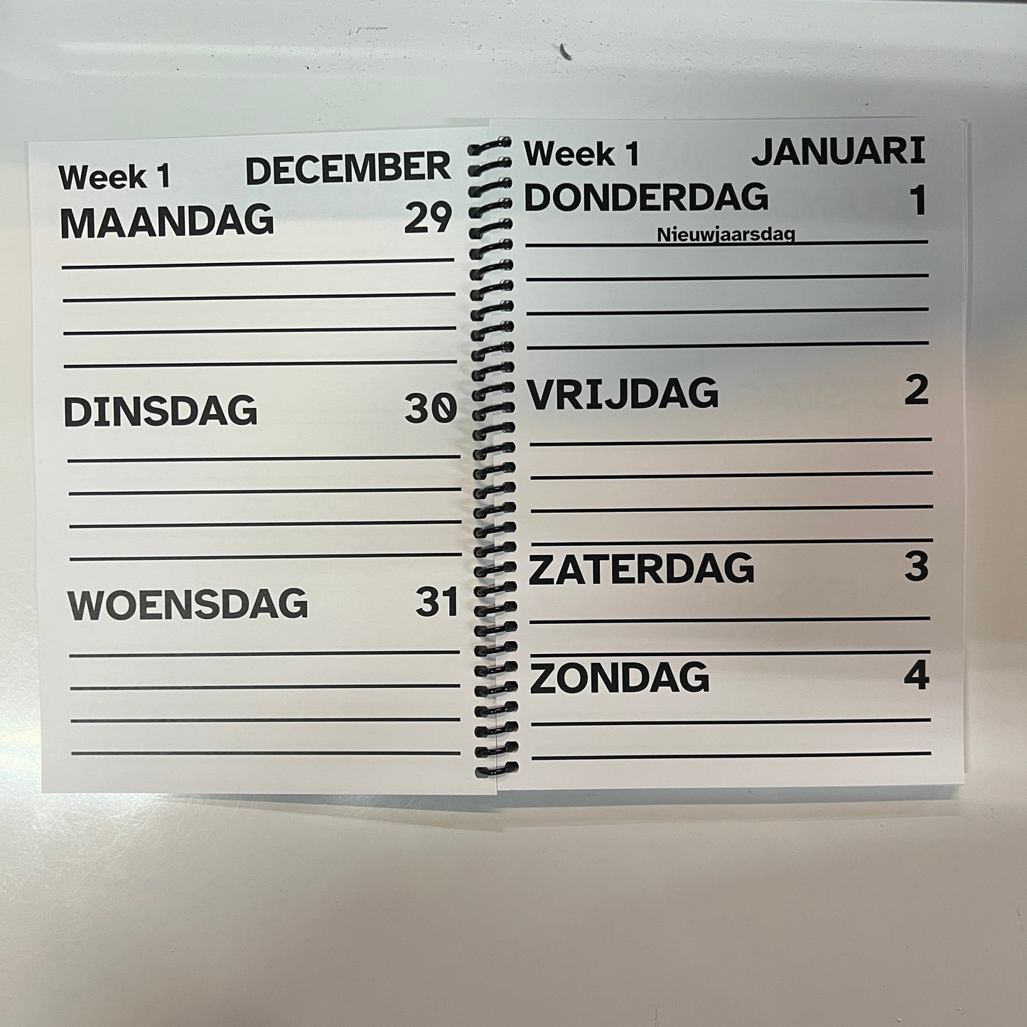 A5 Grootletter AGENDA 2026 - Week op 2 pagina's