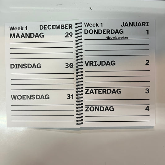 A5 Grootletter AGENDA 2026 - Week op 2 pagina's