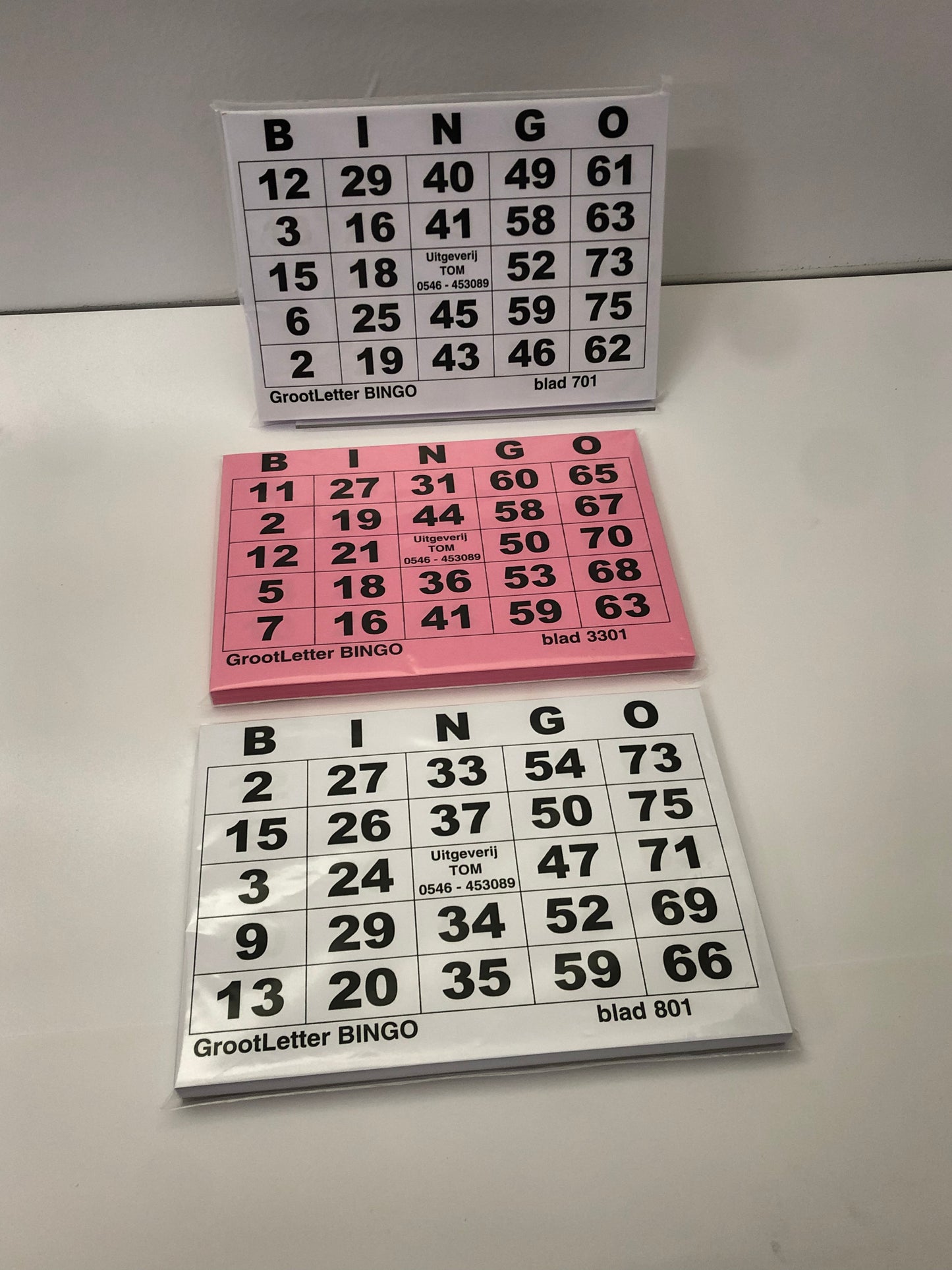A5 GrootLetter Bingo-75 (100 vel): in vijf verschillende kleuren.