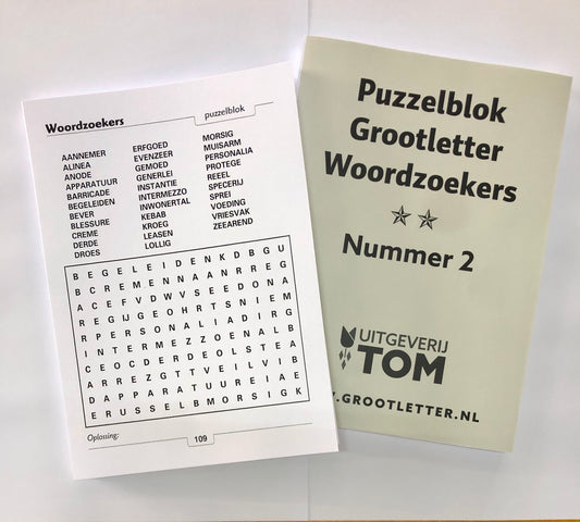 Puzzelblok Woordzoeker 2 sterren (100 puzzels)