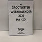 A3 Grootletter Weekkalender 2026 Maandag - Zondag indeling
