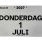 A4 TOM kalender met grote letters en cijfers 2026 / 2027