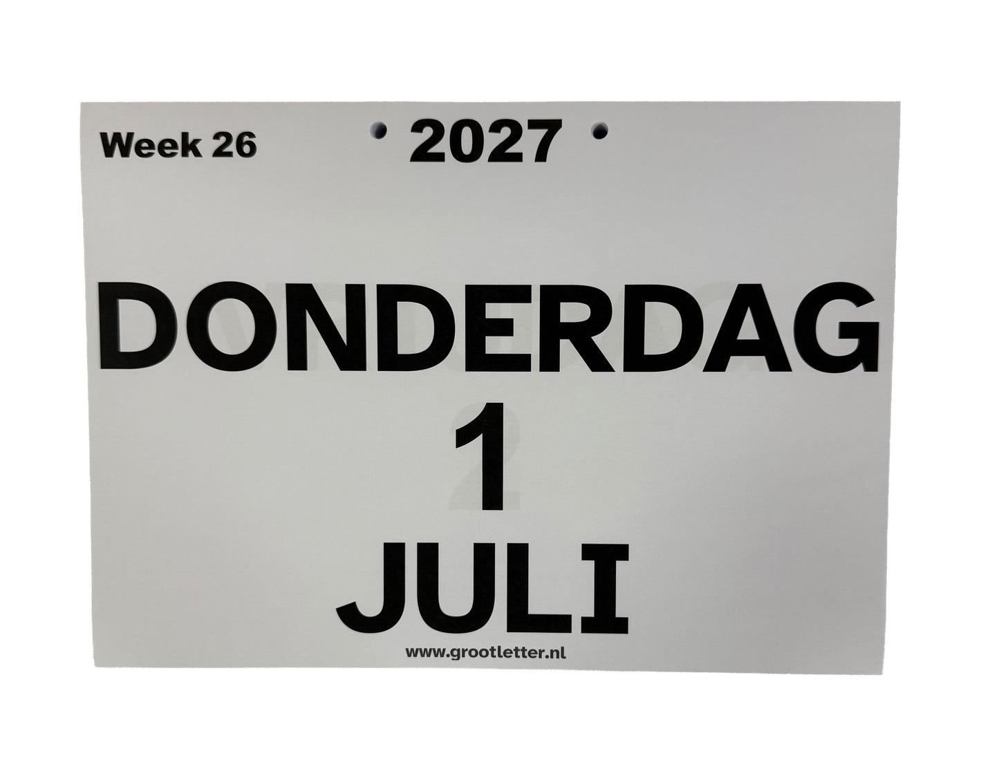 A4 TOM kalender met grote letters en cijfers 2026 / 2027