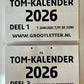 A4 TOM kalender met grote letters en cijfers