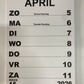 A4 Grootletter Weekkalender Zondag - Zaterdag 2026
