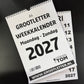 A3 Grootletter Weekkalender Maandag - Zondag indeling
