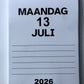 A4 Grootletter Zorgkalender 2025 en 2026