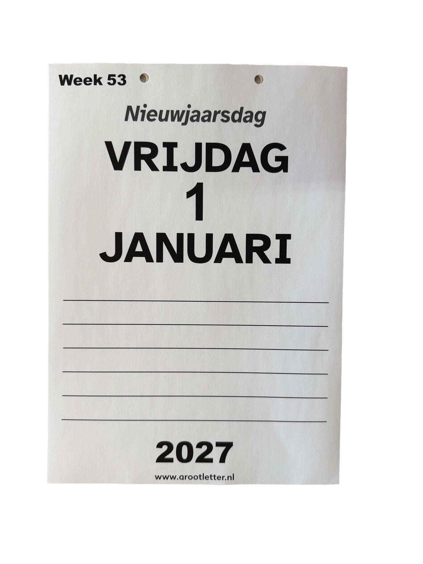A4 Grootletter Zorgkalender 2026 / 2027