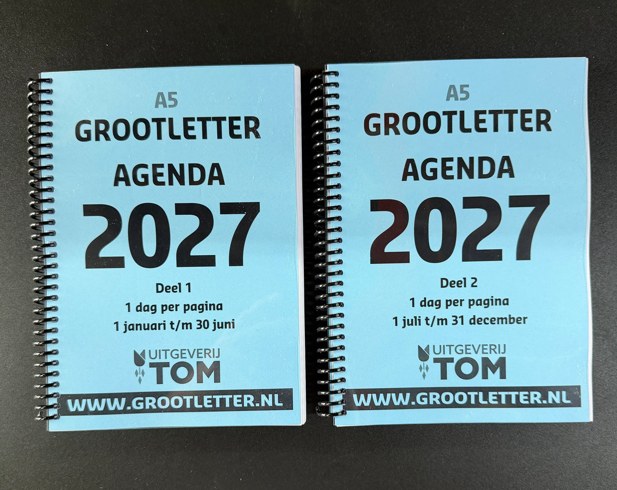 A5 Grootletter AGENDA 2027 - 1 dag per pagina
