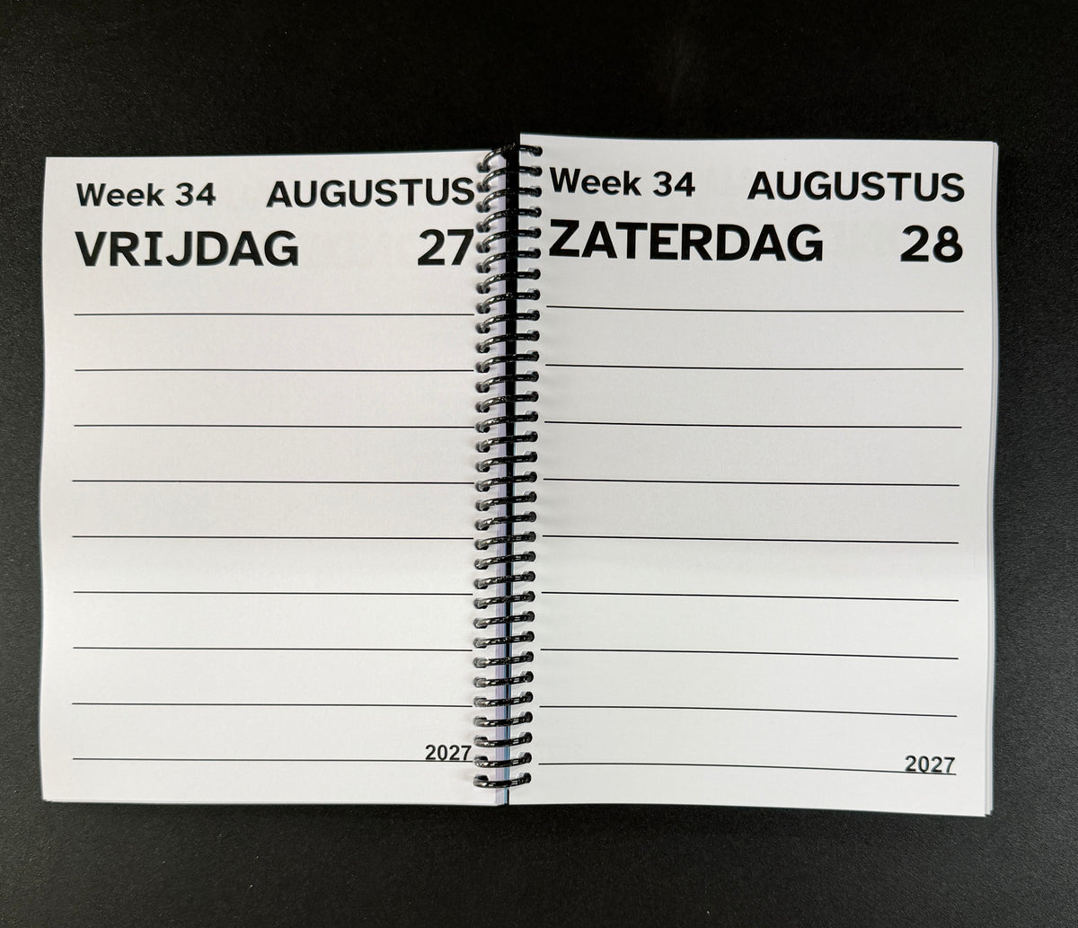 A5 Grootletter AGENDA 2027 - 1 dag per pagina