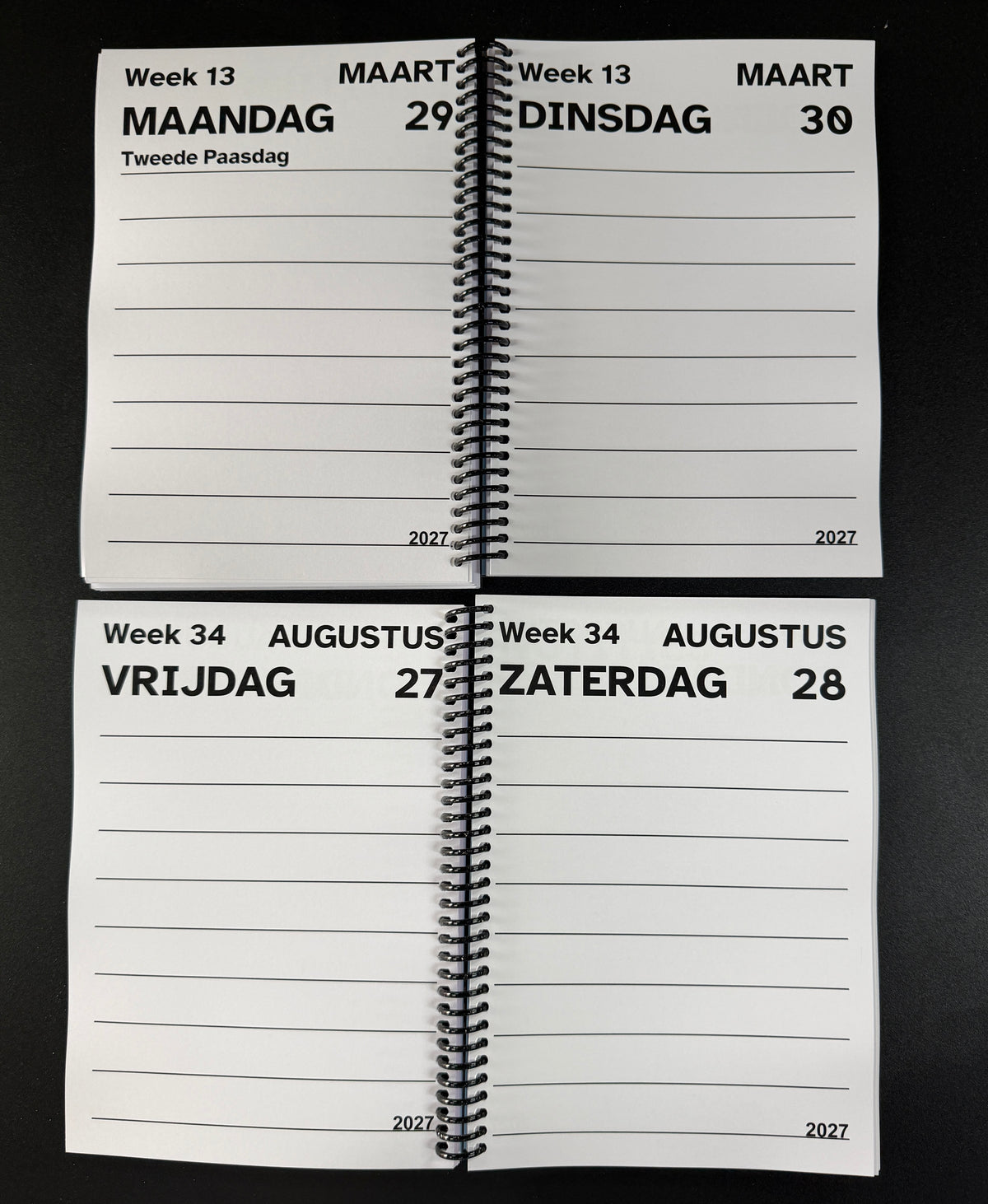A5 Grootletter AGENDA 2027 - 1 dag per pagina
