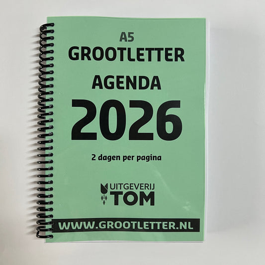 A5 Grootletter AGENDA 2026 - 2 dagen per pagina