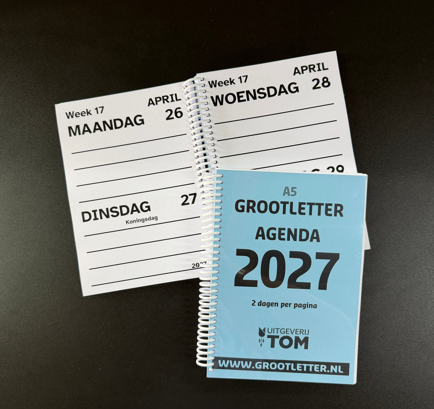 A5 Grootletter AGENDA 2027 - 2 dagen per pagina